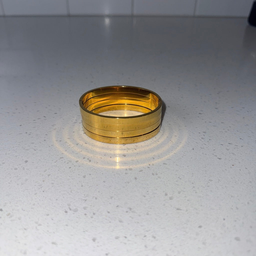 White & Gold Skinny Bangle
