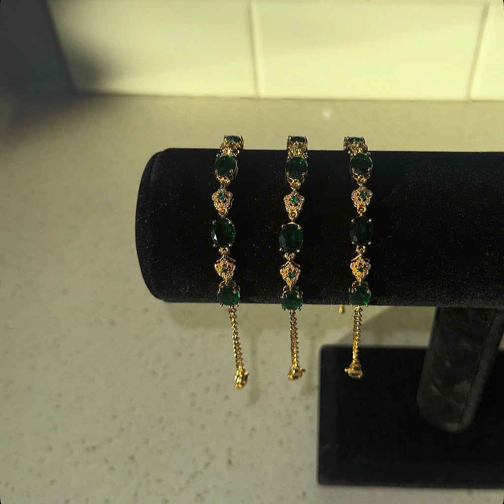 Gold and Green Bracelet