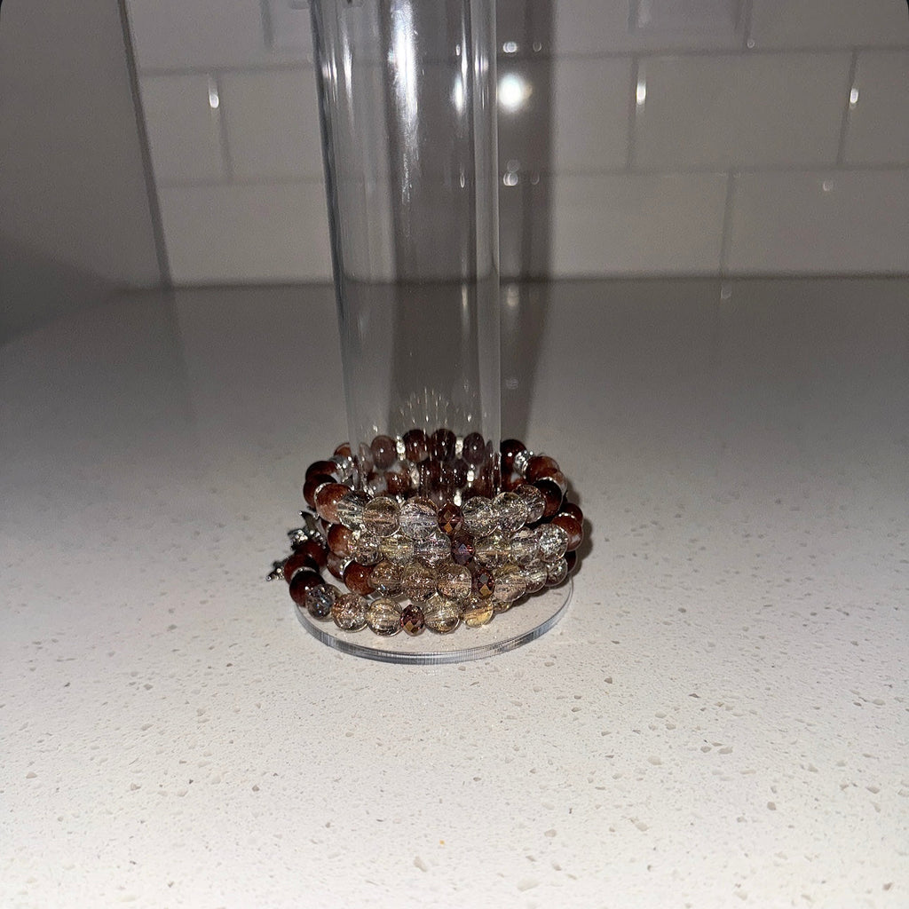 Brown and Silver Angels Beaded