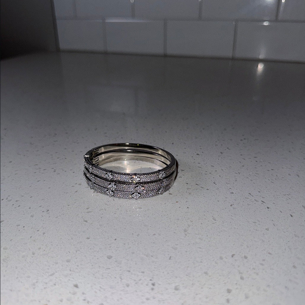 Gem Silver Skinny Bangle