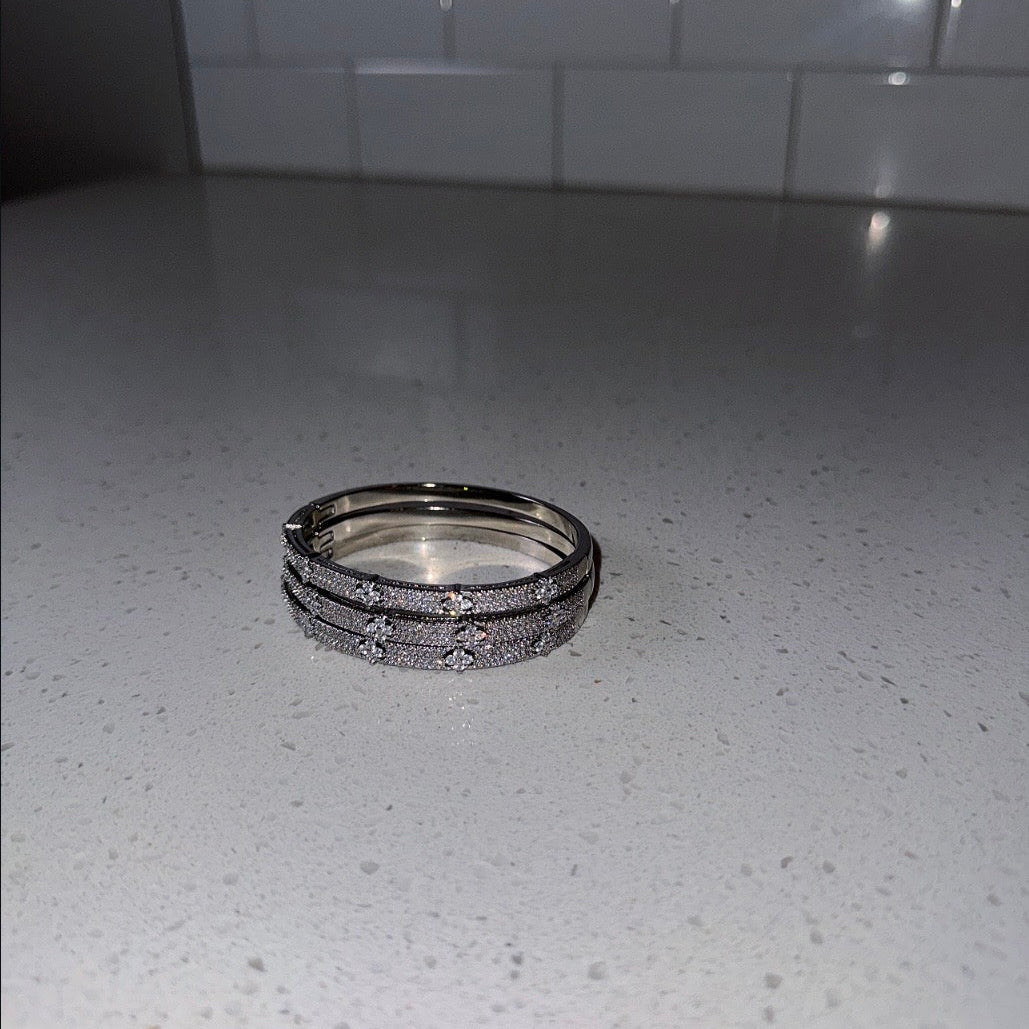 Gem Silver Skinny Bangle