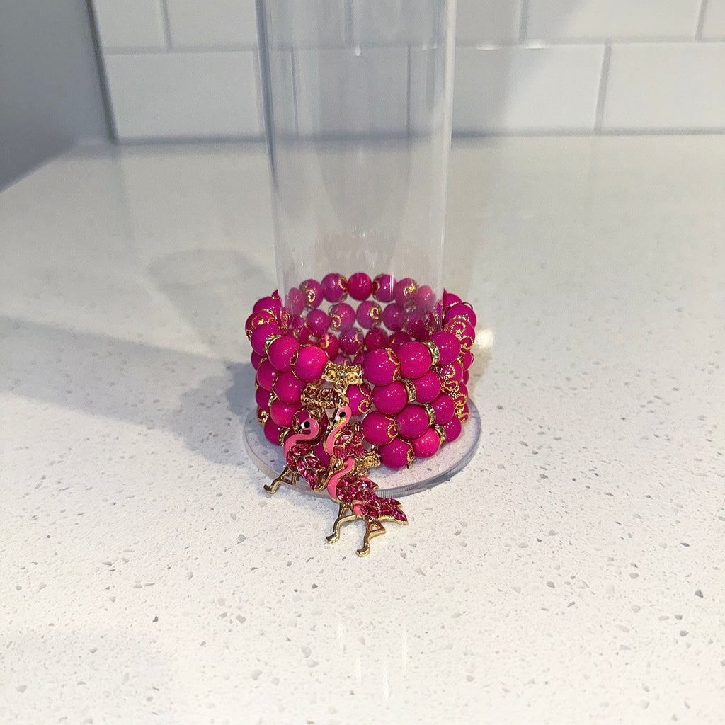 Pink Flamingo Beaded