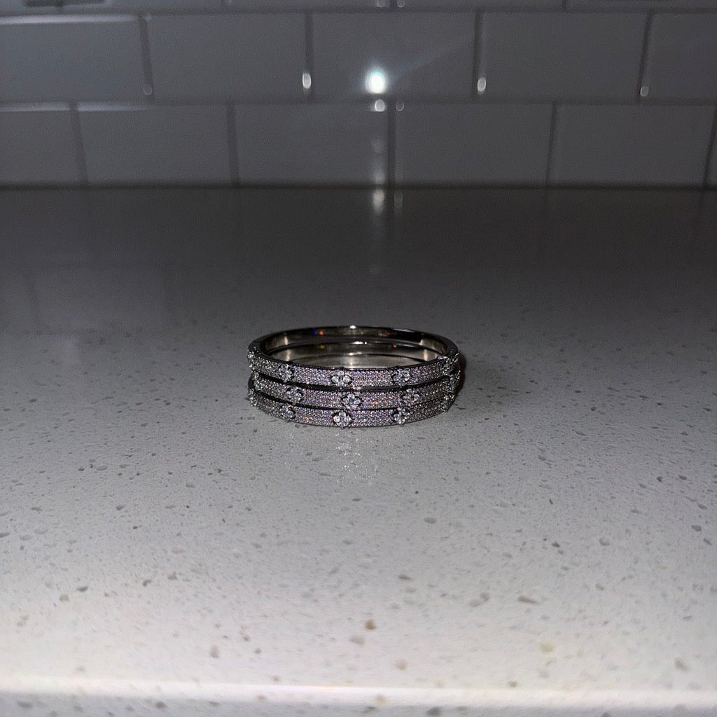 Gem Silver Skinny Bangle