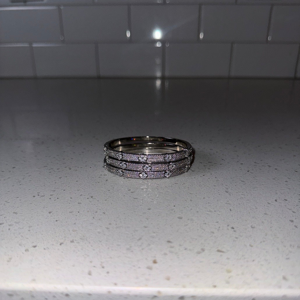 Gem Silver Skinny Bangle