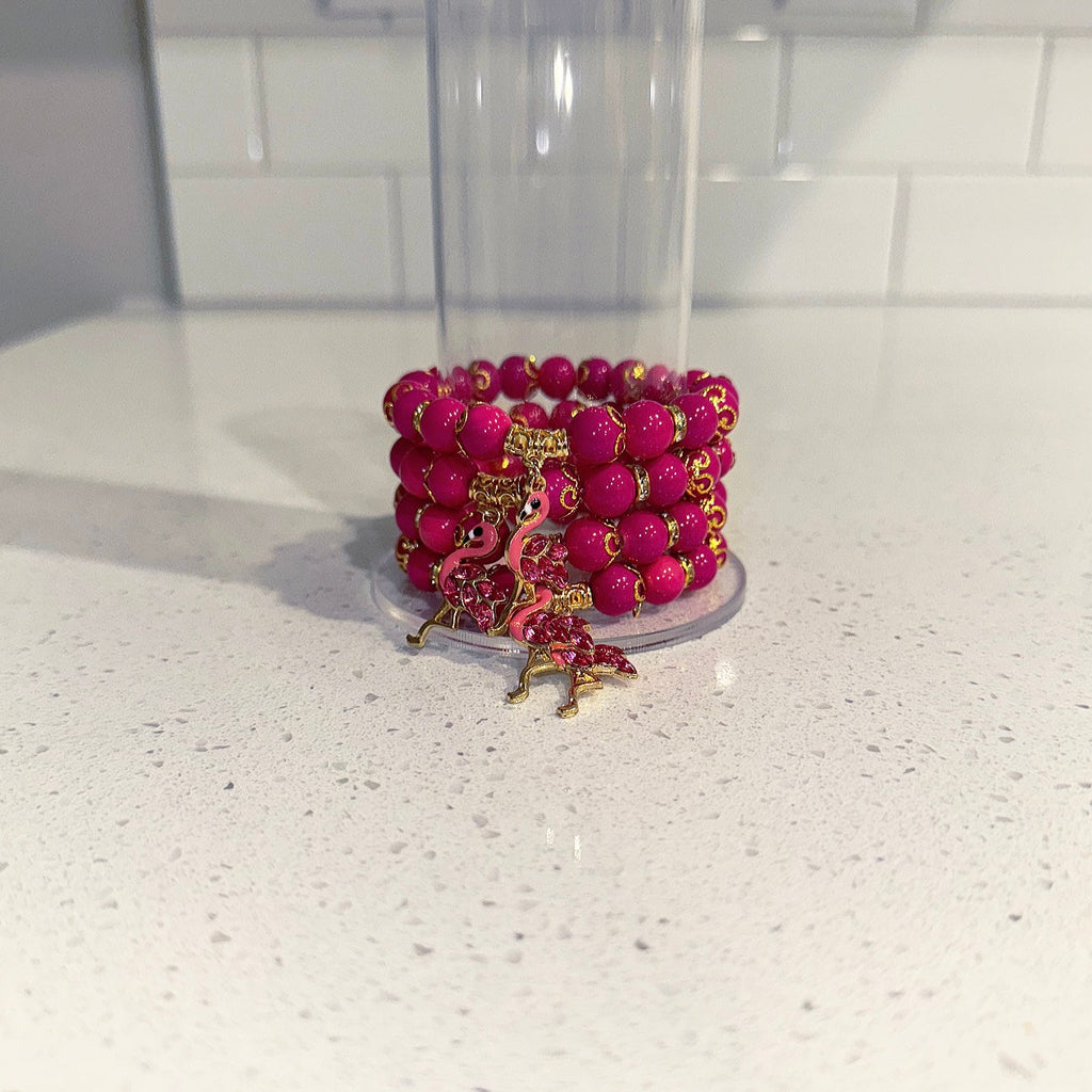 Pink Flamingo Beaded