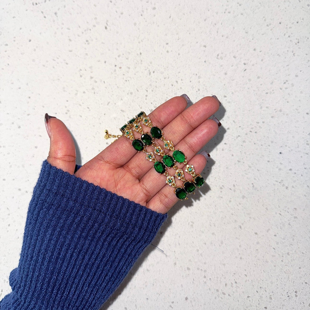 Gold and Green Bracelet