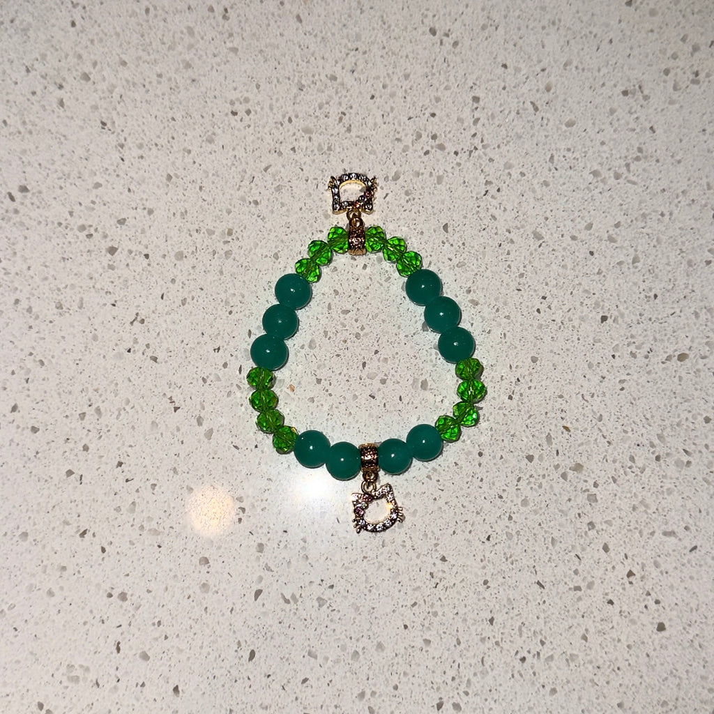 Teal Green Beaded