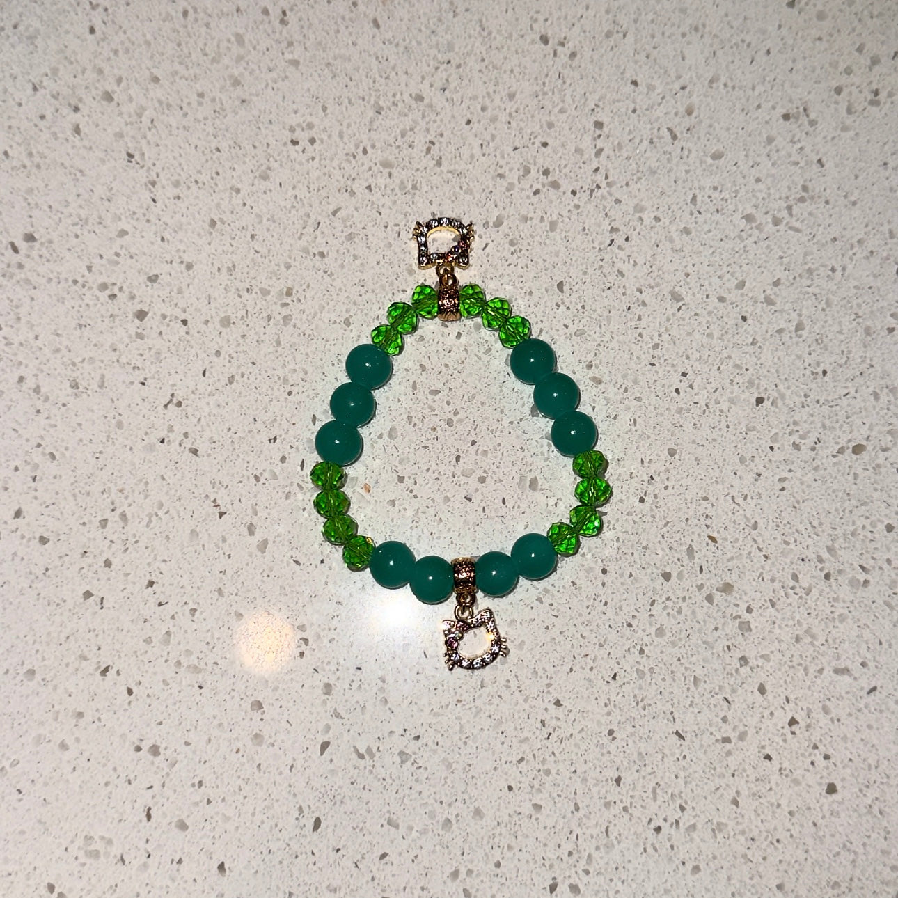 Teal Green Beaded