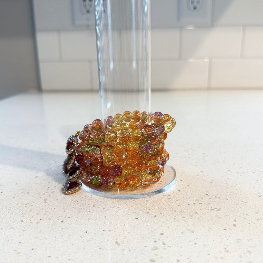Sunset Brown Heart Beaded
