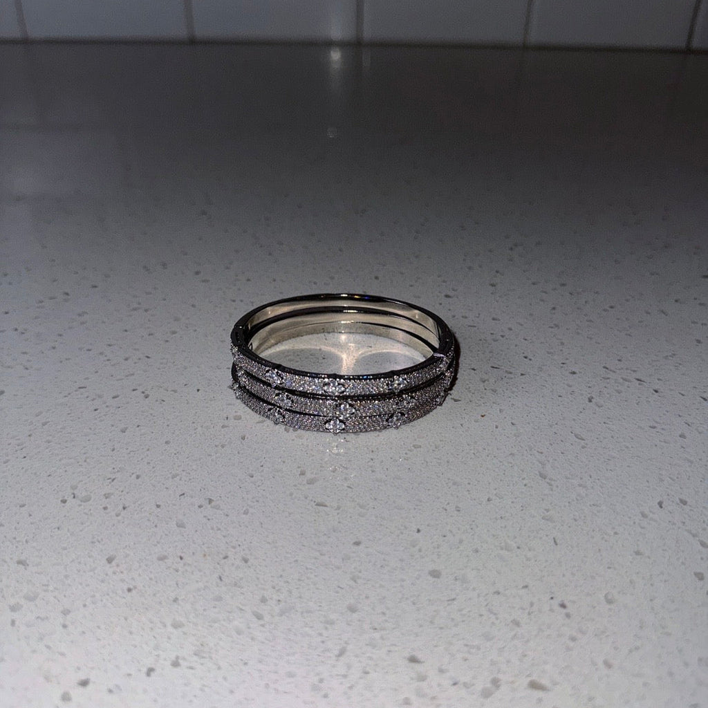 Gem Silver Skinny Bangle