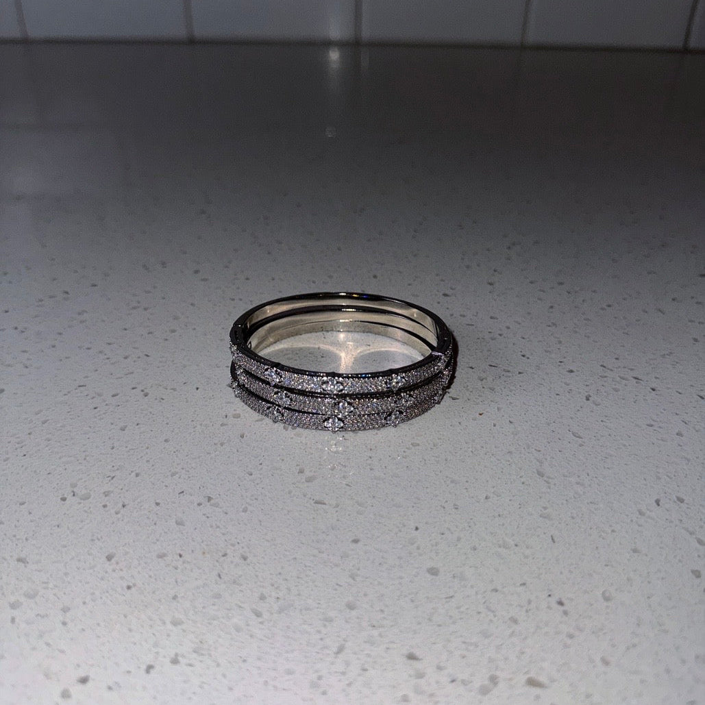 Gem Silver Skinny Bangle