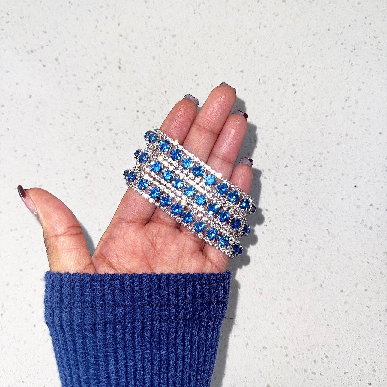 Silver and Blue Bracelet