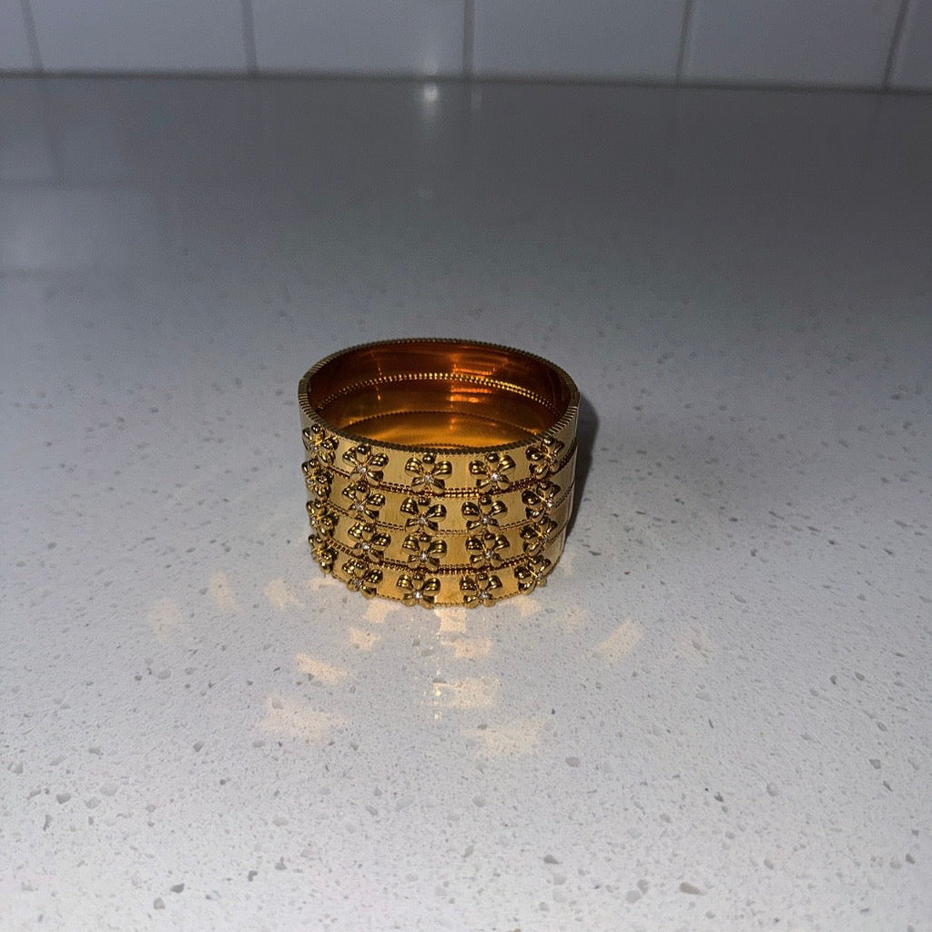 Gold Flower Bangle