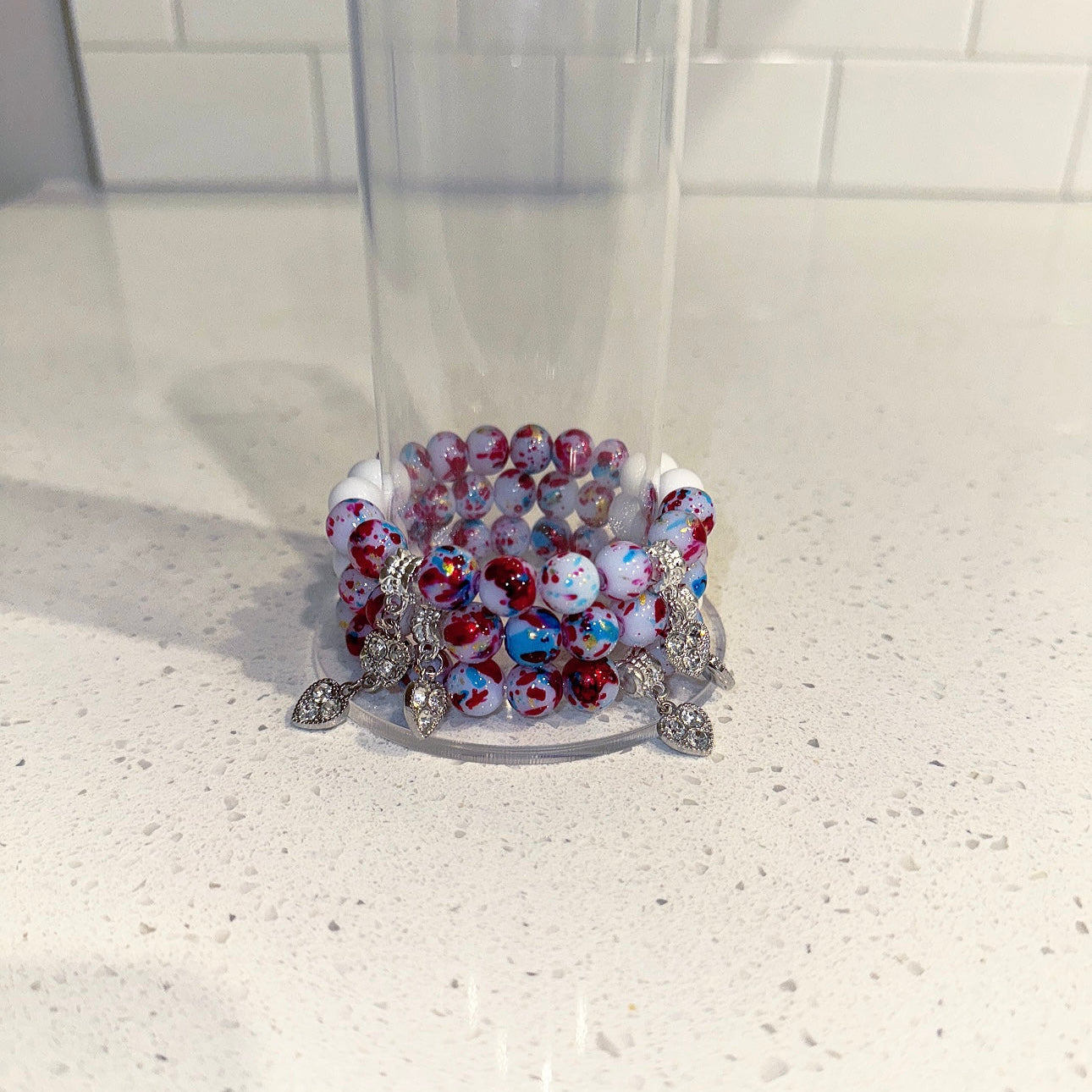 Confetti Hearts Beaded