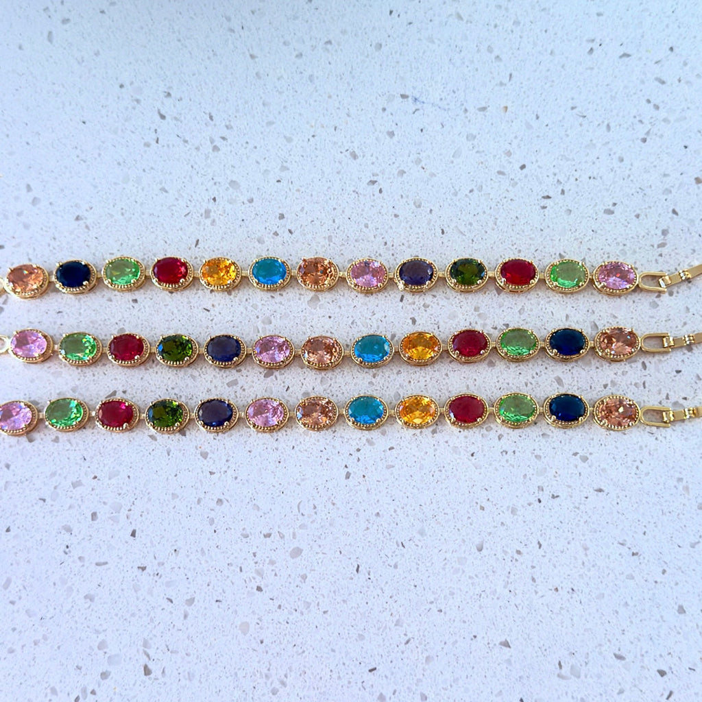 Gold Multi Colored Bracelet