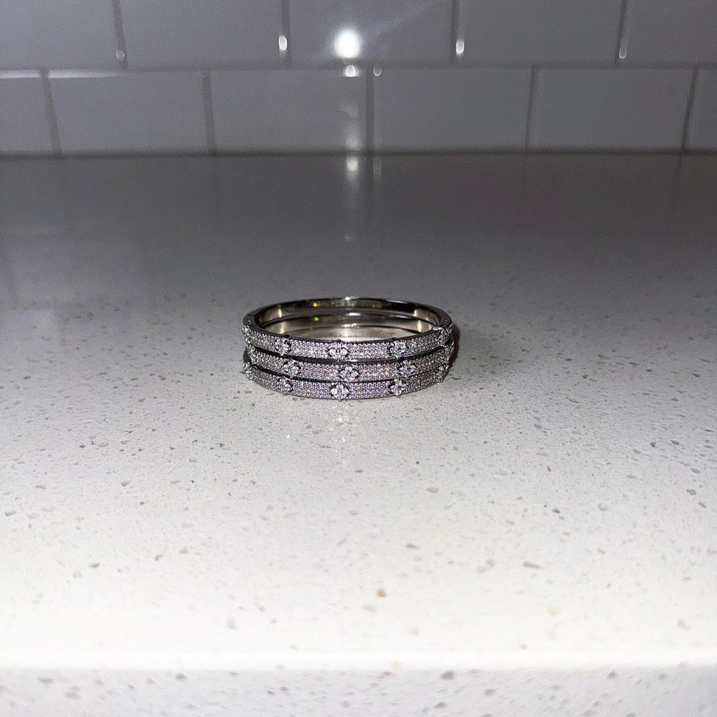 Gem Silver Skinny Bangle