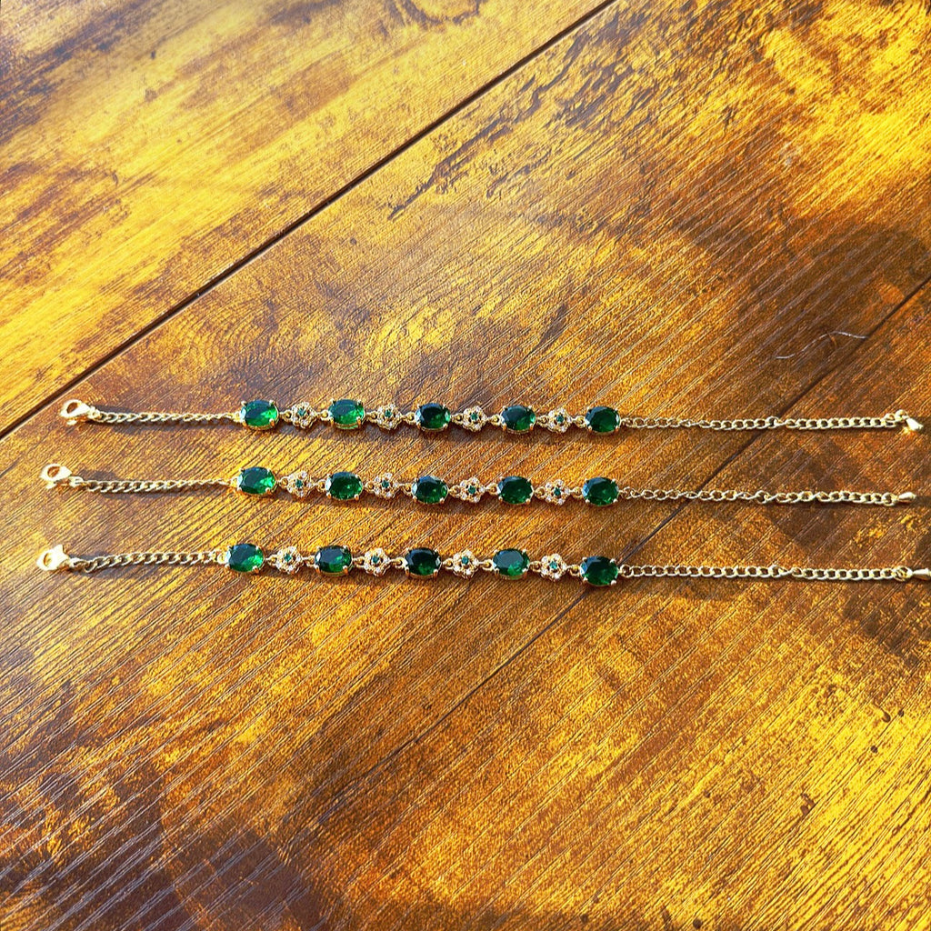 Gold and Green Bracelet