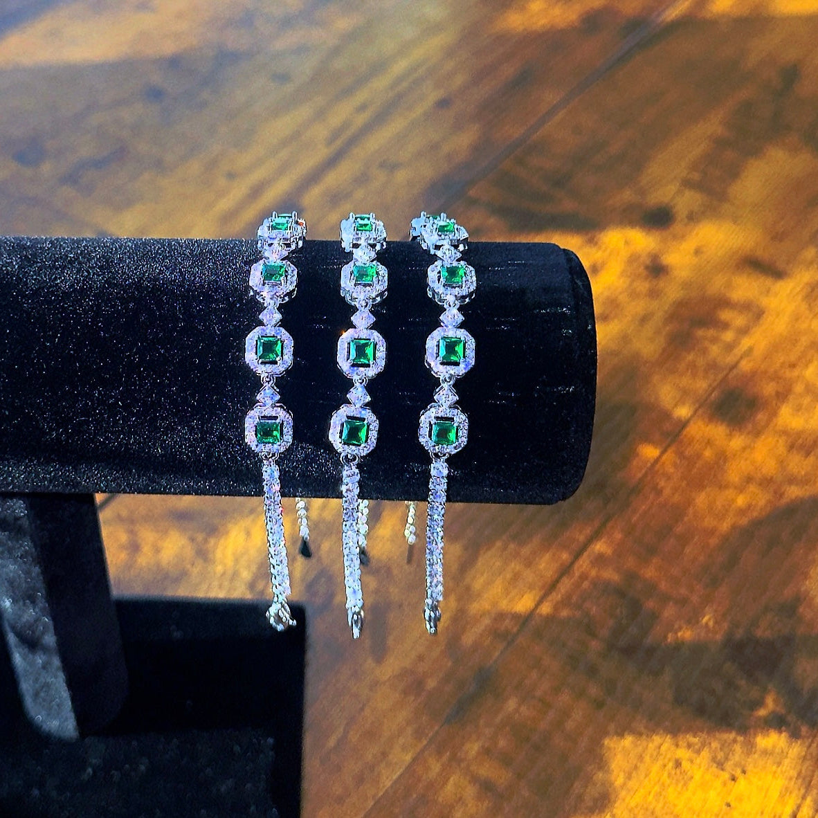 Silver and Green Bracelet