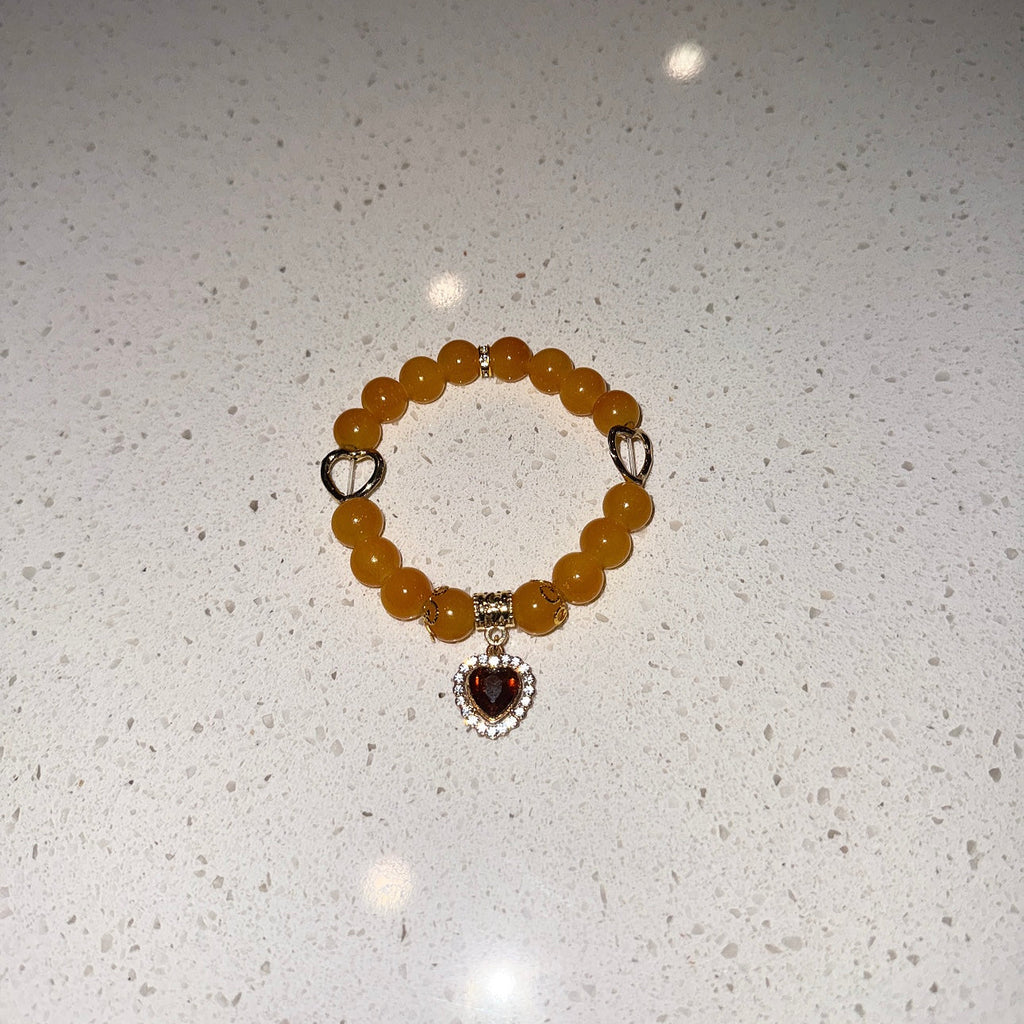 Brown Hearts Beaded