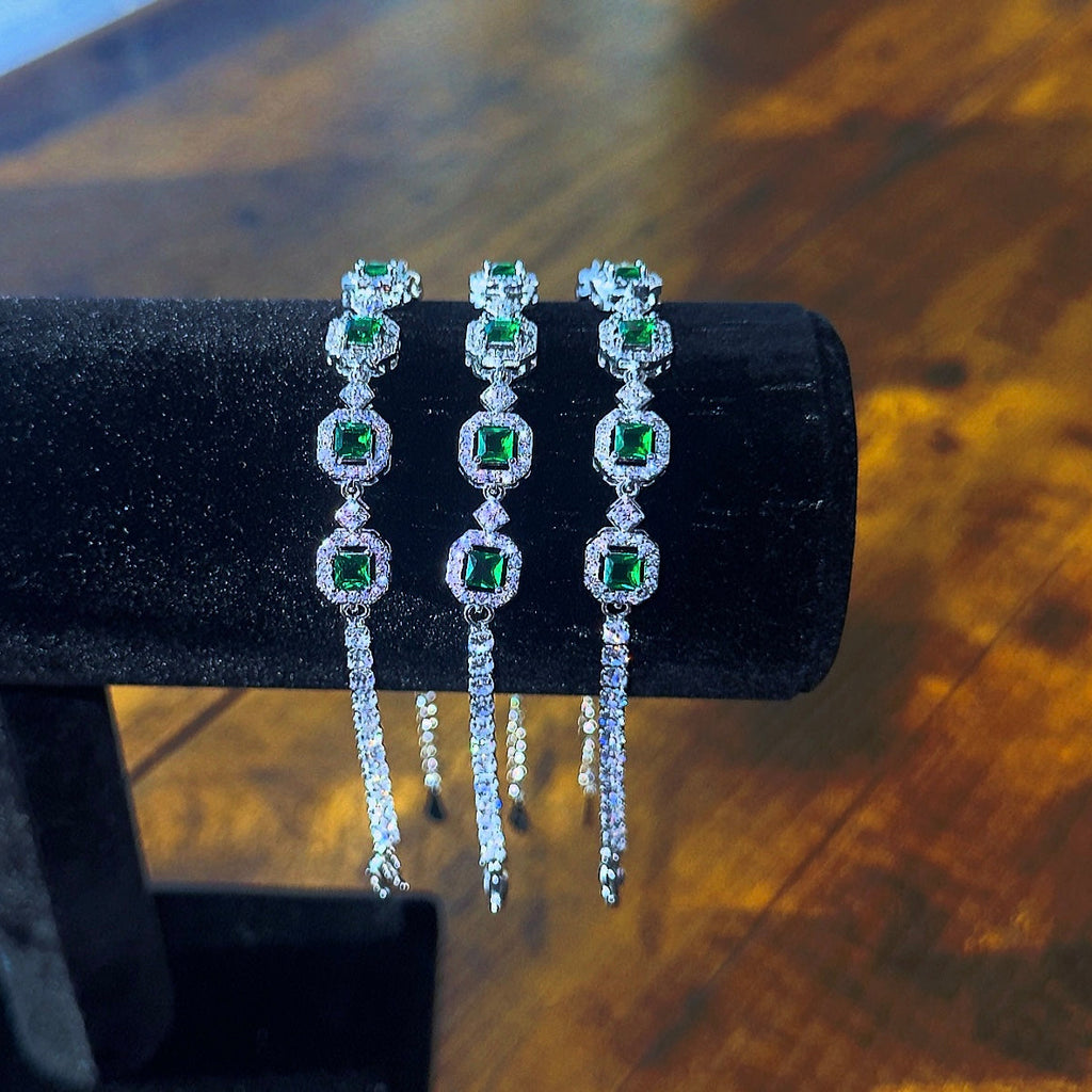 Silver and Green Bracelet