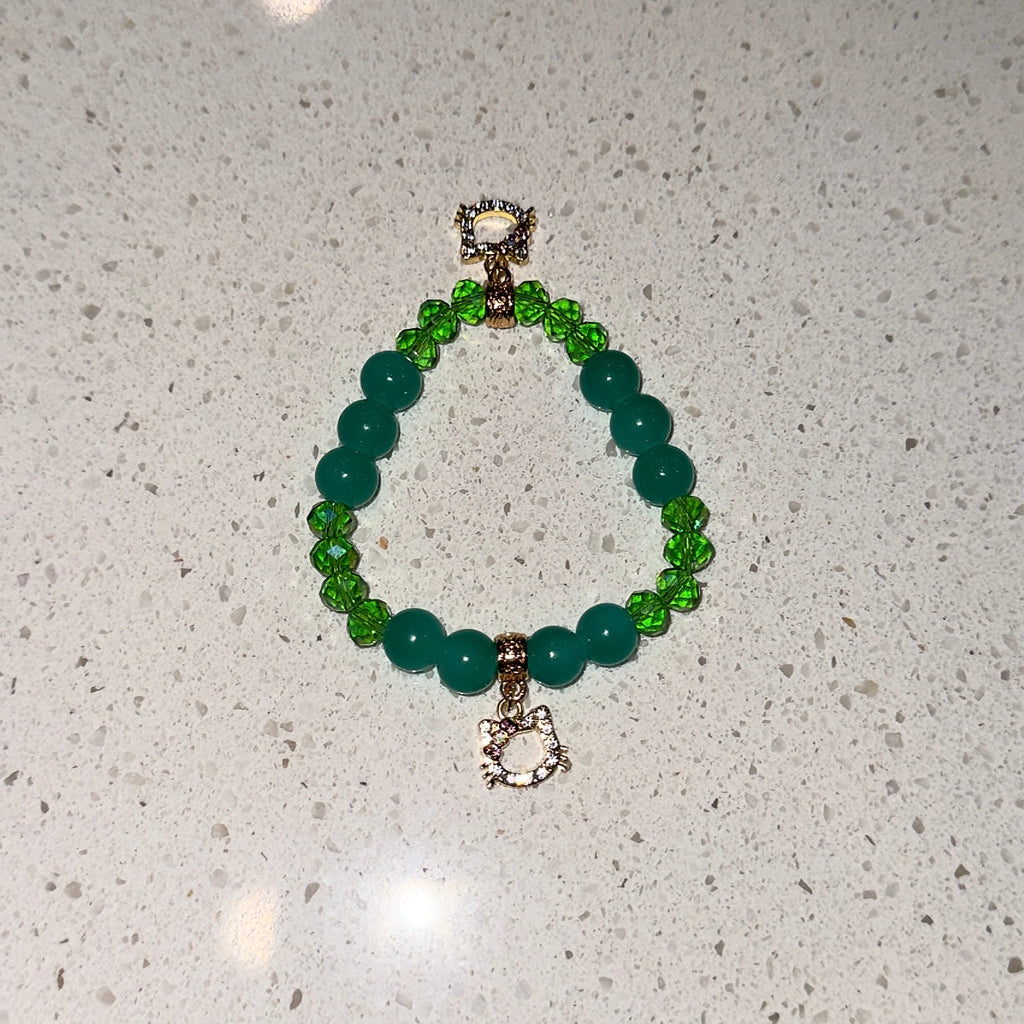 Teal Green Beaded