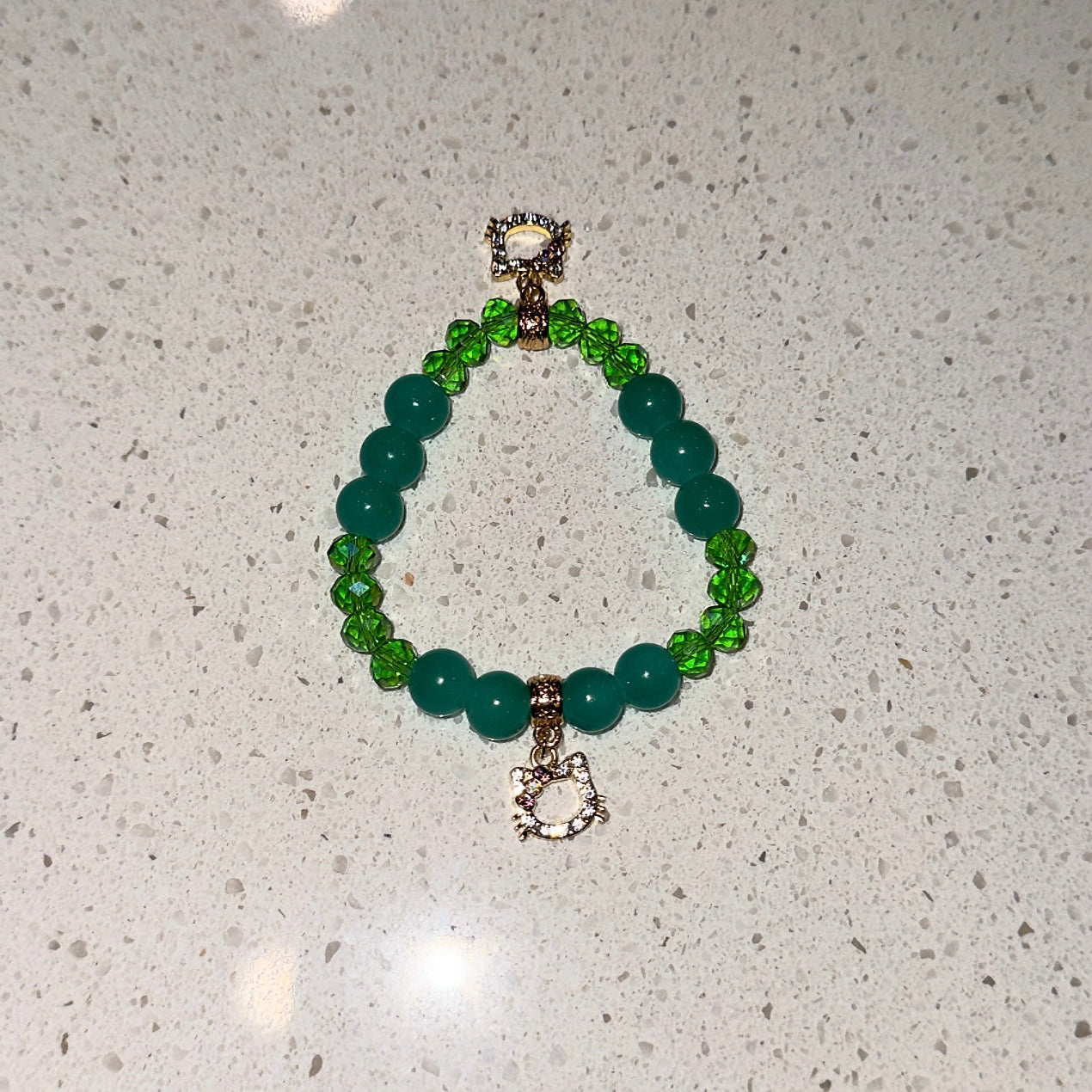 Teal Green Beaded